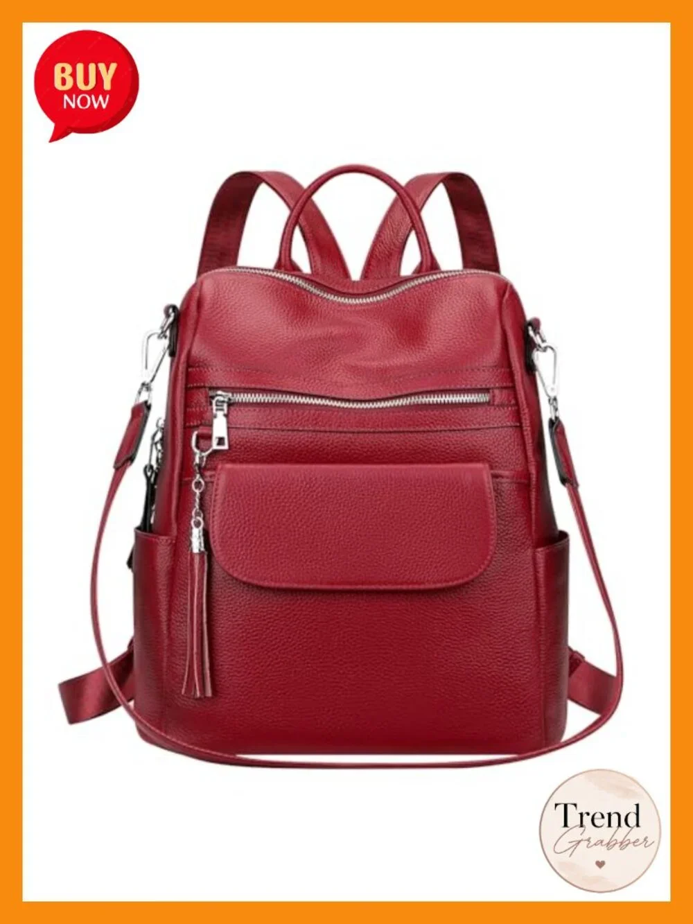 Genuine Leather Backpack Purse for Women Convertible Shoulder Bag